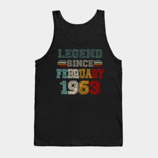 60 Years Old Legend Since February 1963 60th Birthday Tank Top